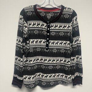 Cuddl Duds Winter Themed Pajama Top M
